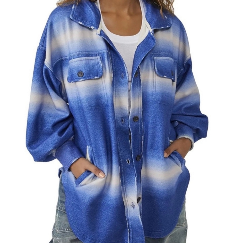 Euc Large Free People Ruby Jacket Shacket Flannel… - image 1